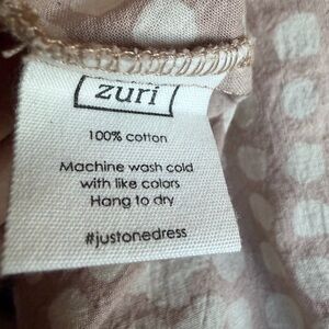 Zuri Cotton Shirt Tan Batik Polka Dot Small